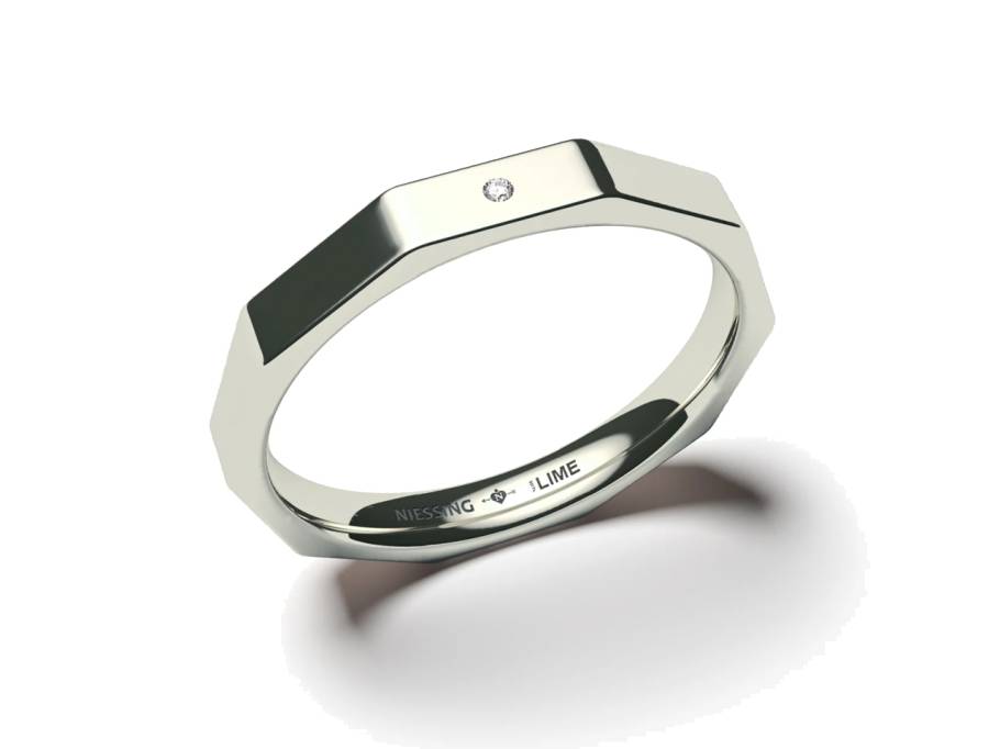 Now Facet Ring mit Brillant 3mm Lime