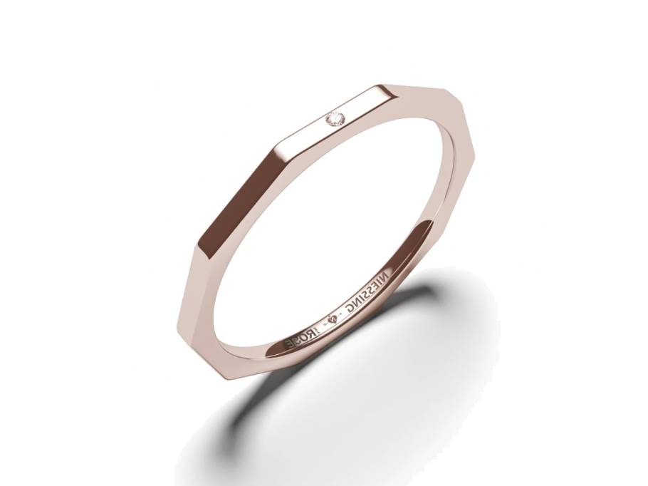 Now Facet Ring mit Brillant 1,5mm Rose