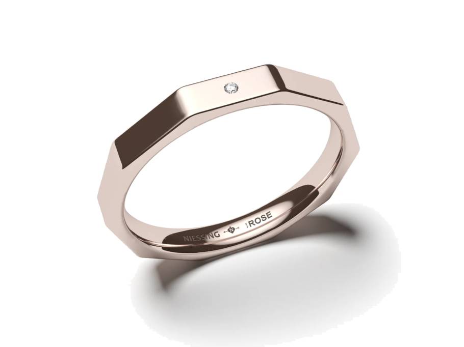 Now Facet Ring mit Brillant 3mm Rose