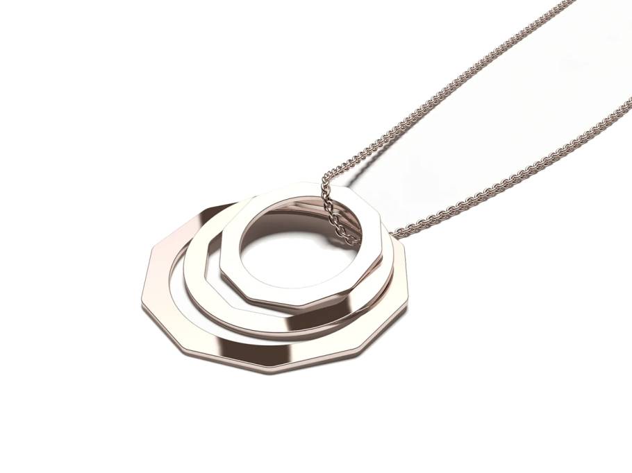 Now Facet Anhänger 24mm Rose