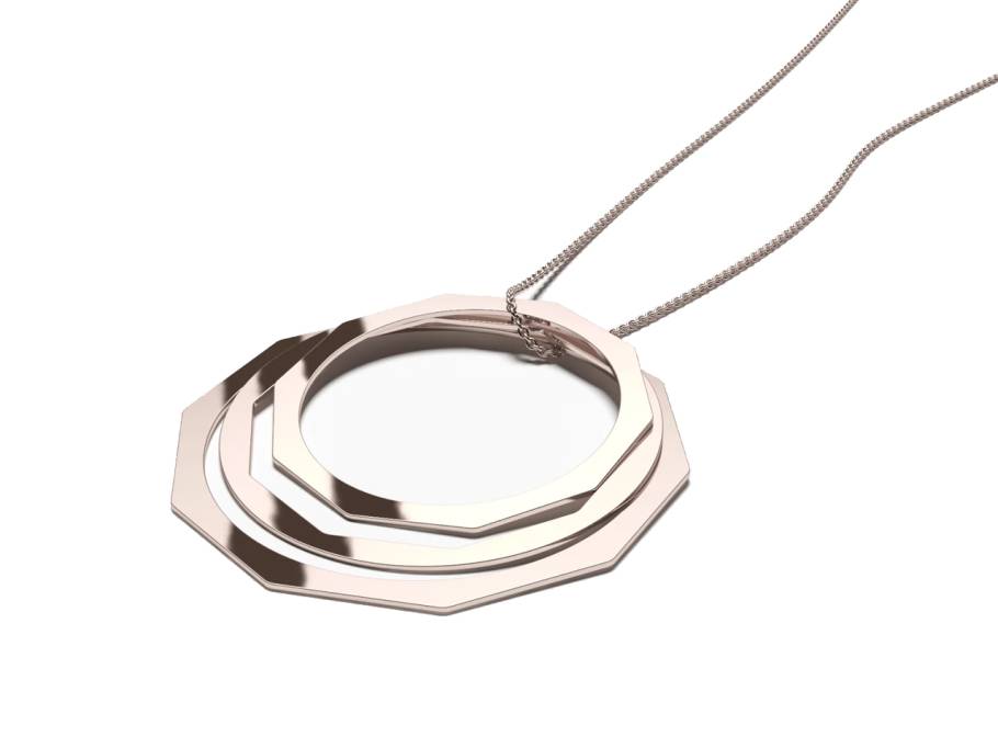 Now Facet Anhänger 43mm Rose