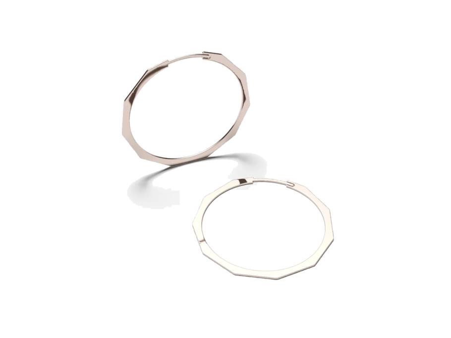 Now Facet Creolen 40mm Rose