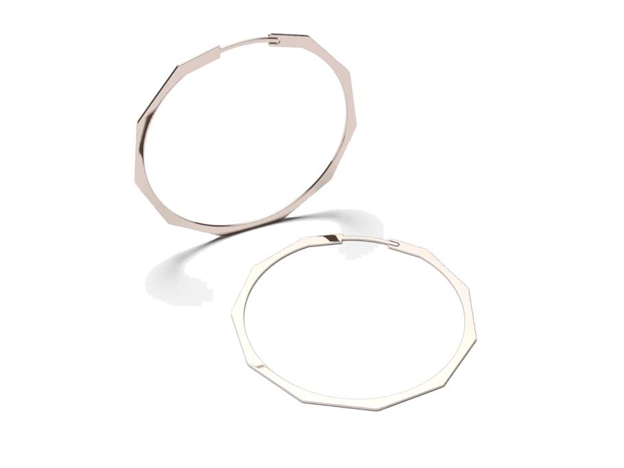 Now Facet Creolen 50mm Rose