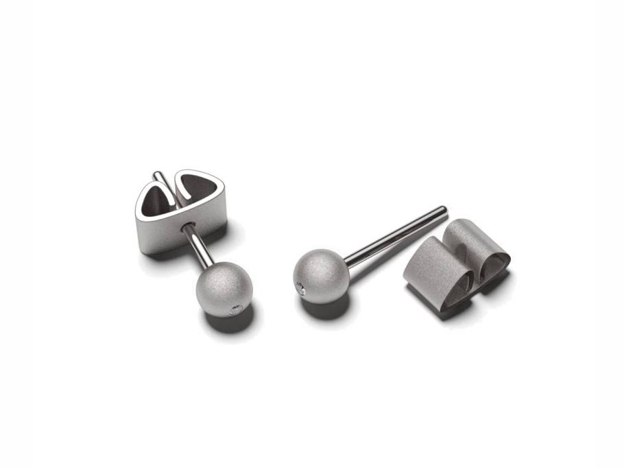 Now Ohrstecker Galaxy Lava 4,0 mm  mit Brillant mattiert