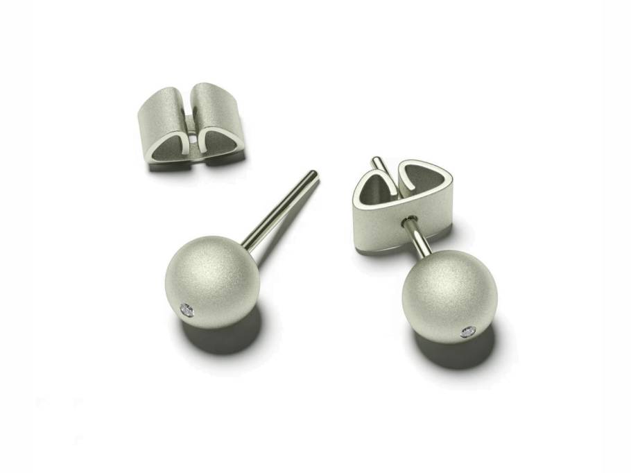 Now Ohrstecker Galaxy  Lime 6,0 mm  mit Brillant mattiert