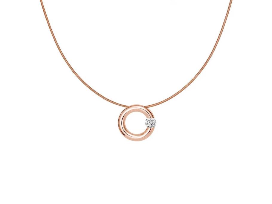 Spannring Anhänger 15mm Rotgold poliert 0,25 ct 