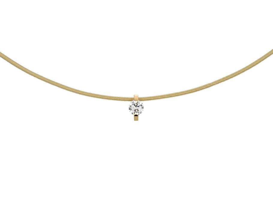 Princess Anhänger mit Krappenfassung 6,8mm Gelbgold 0,23ct TW vsi
