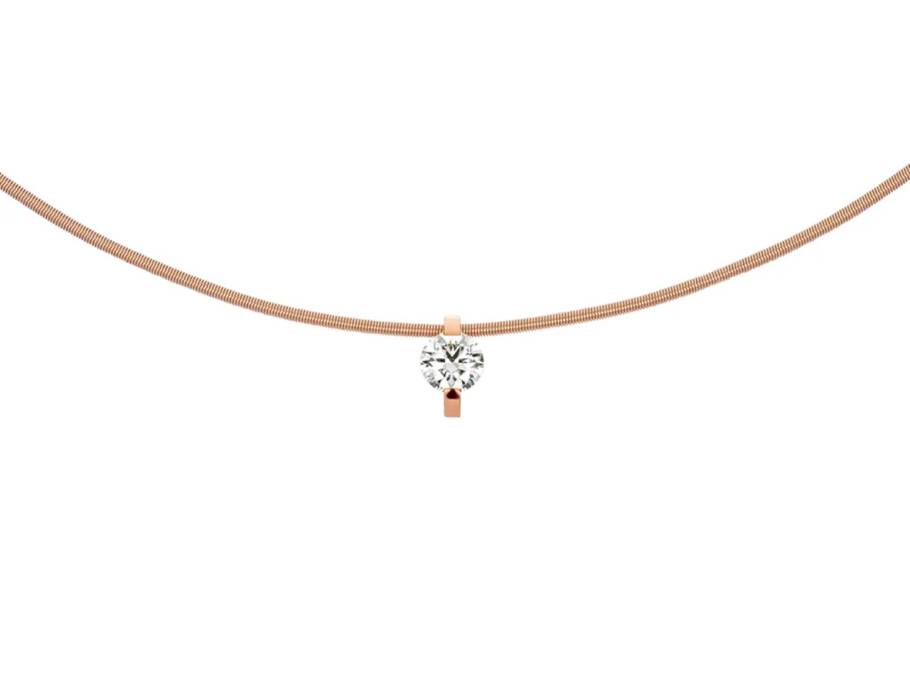 Princess Anhänger mit Krappenfassung 8,0mm Rotgold 0,420ct TW vvsi2