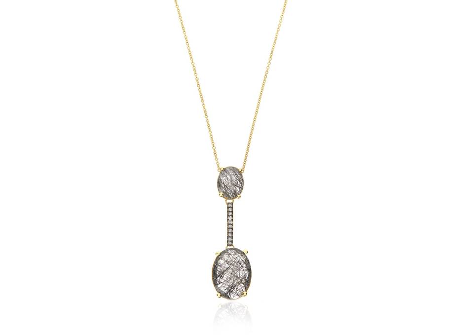  Ipanema Collier Gelbgold Rutilquarz dunkel