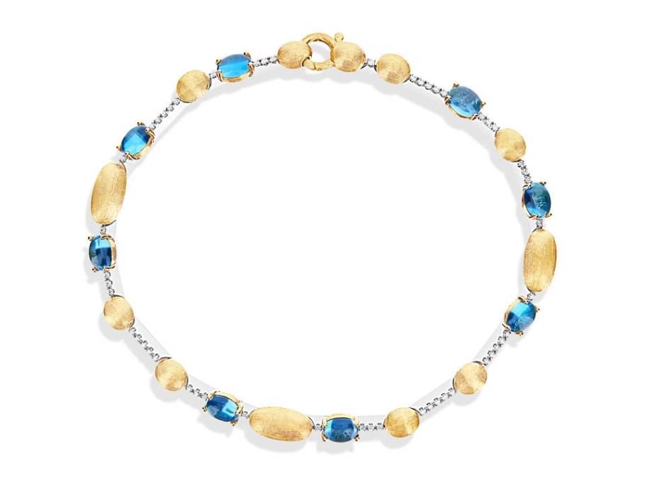 Dancing in the Rain Azure Armband Gelbgold London Blue Topas