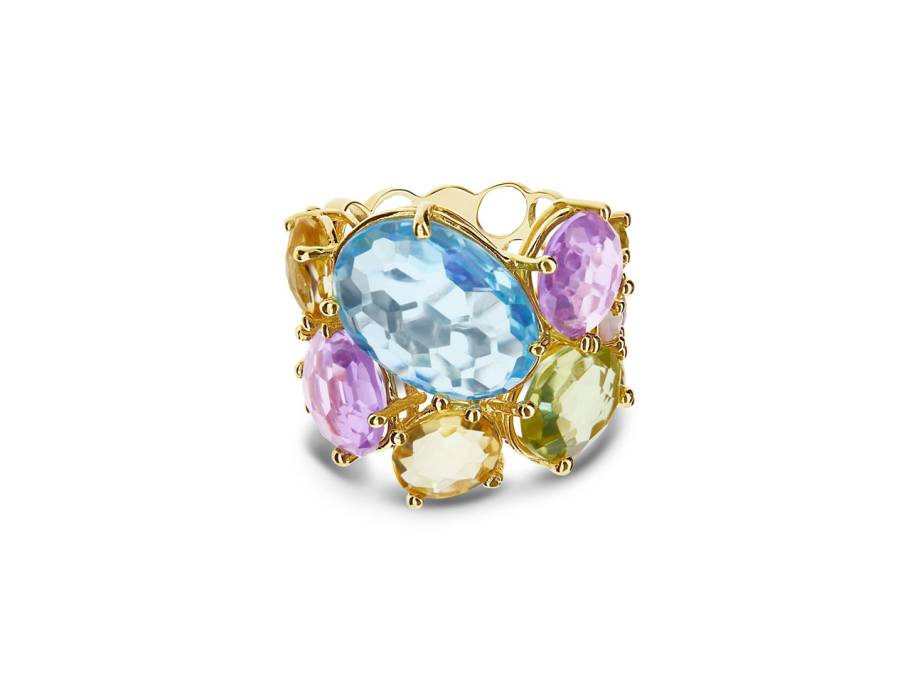 Ipanema Ring Gelbgold  Amethyst Topas Quarz Citrin