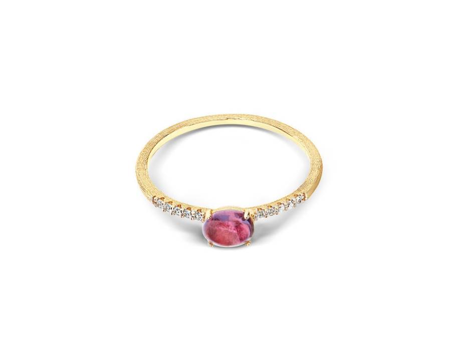 Dancing in the Rain Tourmalines Ring Gelbgold roter  Turmalin klein