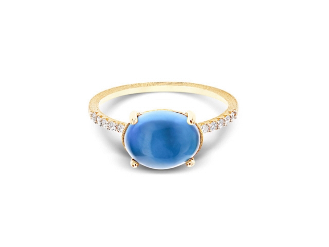 Dancing in the Rain Azure Ring Gelbgold London Blue Topas groß