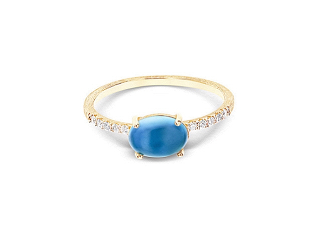 Dancing in the Rain Azure Ring Gelbgold London  Blue Topas mittel