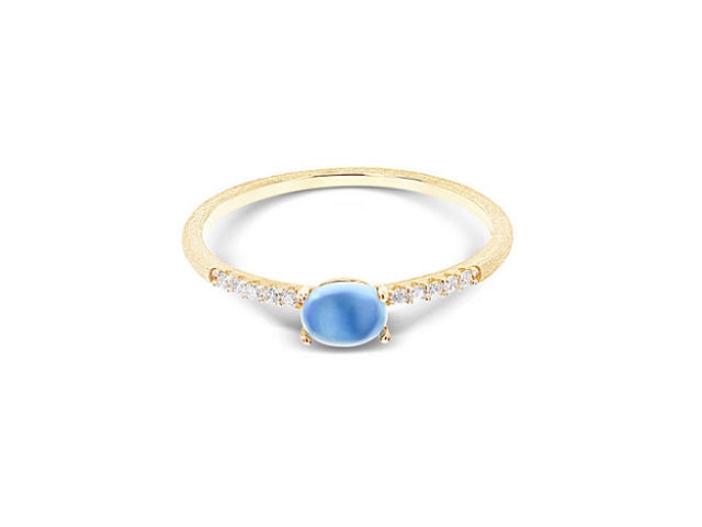 Dancing in the Rain Azure Ring Gelbgold London  Blue Topas klein