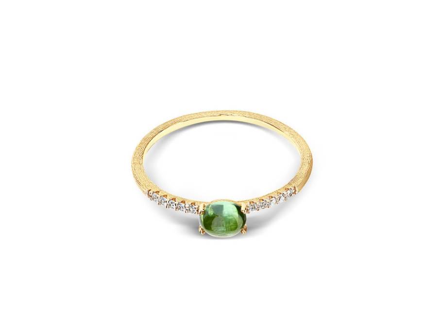 Dancing in the Rain Tourmalines Ring Gelbgold grüner Turmalin klein