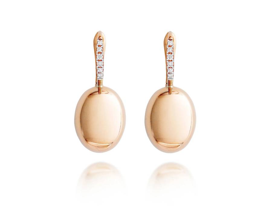 Sunset "Ciliegine" Ohrhänger medium Roségold mit Brillanten 0,100 ct
