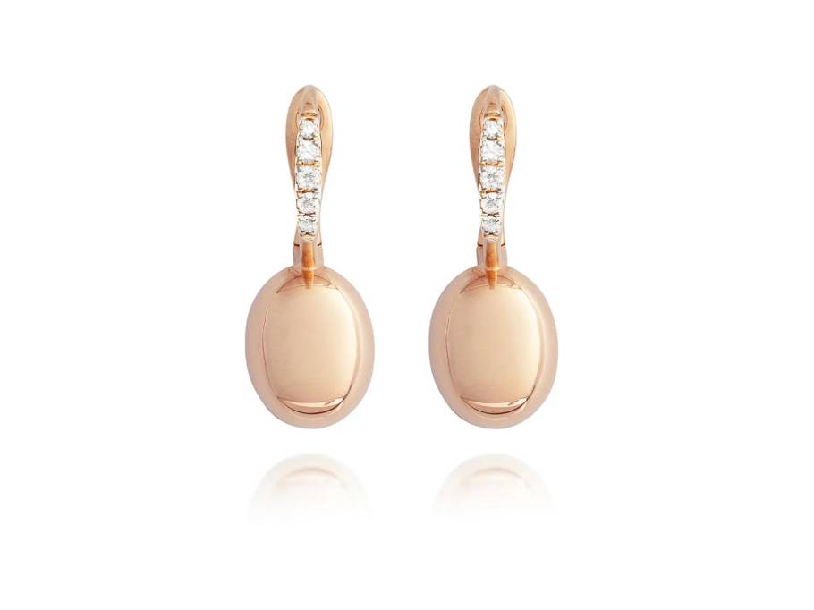 Sunset "Ciliegine" Ohrhänger klein Roségold mit Brillanten 0,090 ct