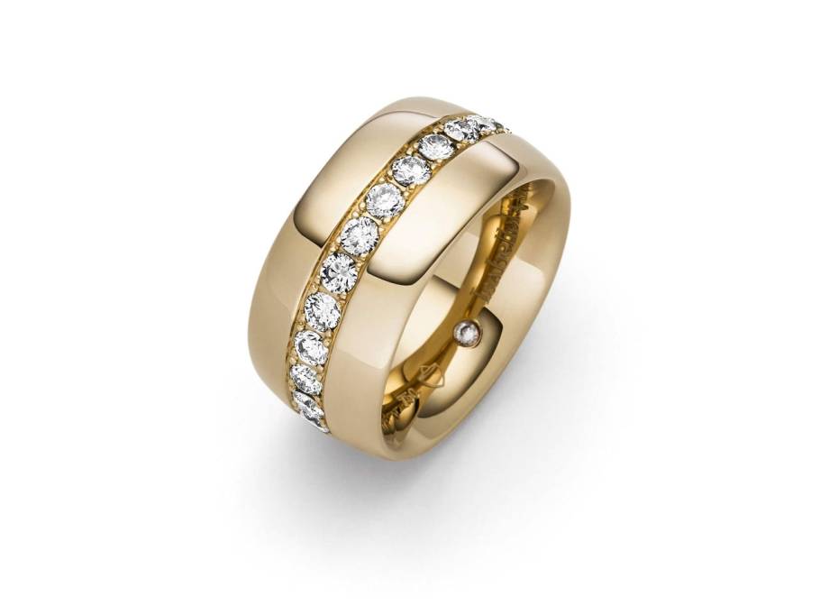 Navette Ring 11 Gelbgold mit Brillanten 1,52ct