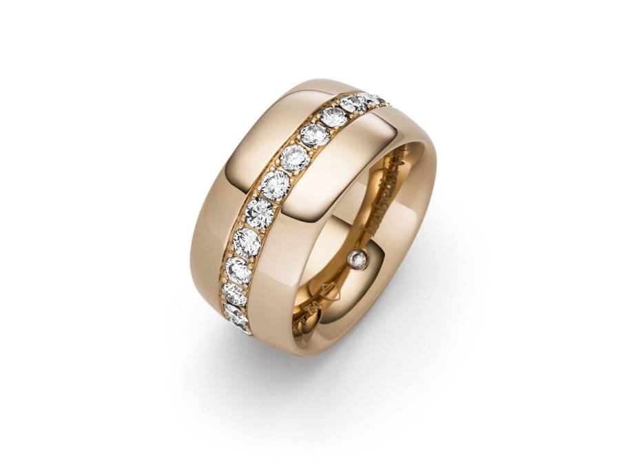 Navette Ring 11 Roségold mit Brillanten 1,52ct