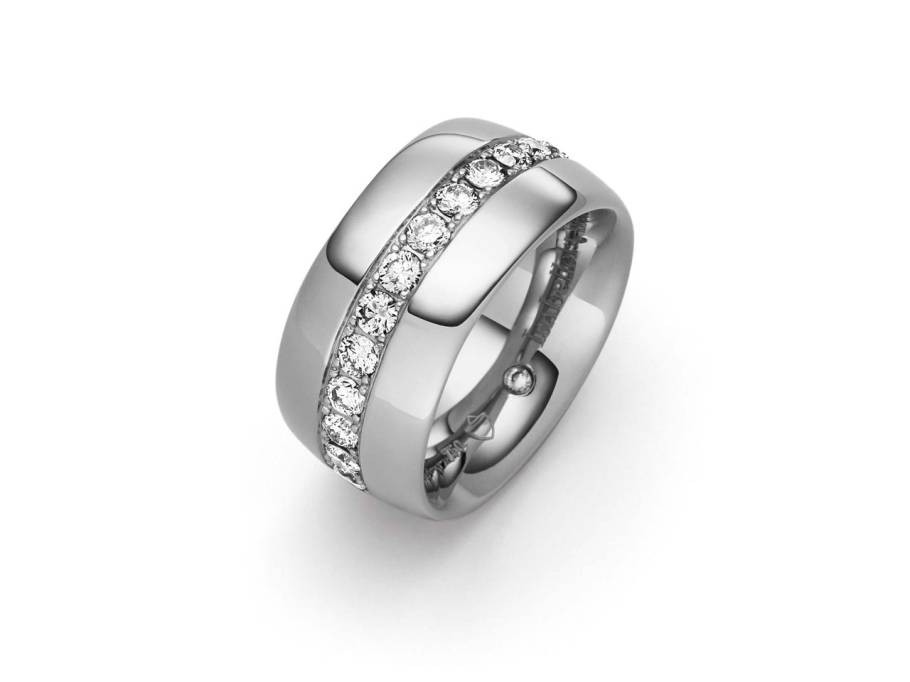 Navette Ring 11 Weißgold mit Brillanten 1,52ct