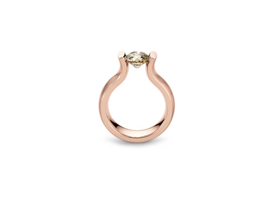 Spannring® Lucia Supla Grenadine 4mm mit Brillant 0,500ct cinnamon