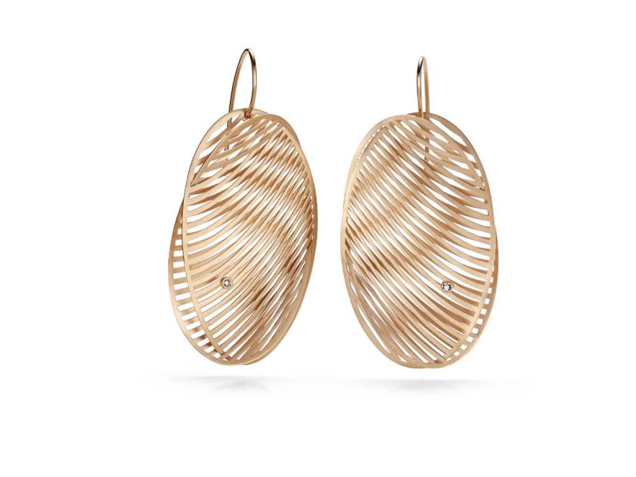 Mirage Ohrhänger oval 50mm Classic Red mit Brillanten