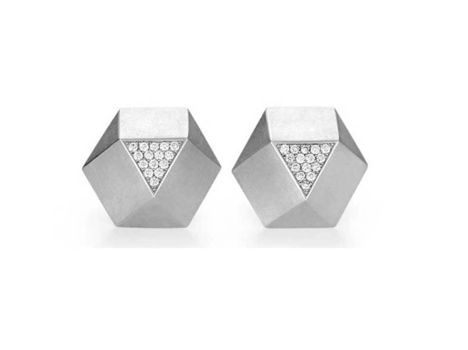 Kristallit Ohrstecker Pavée Fine Gray