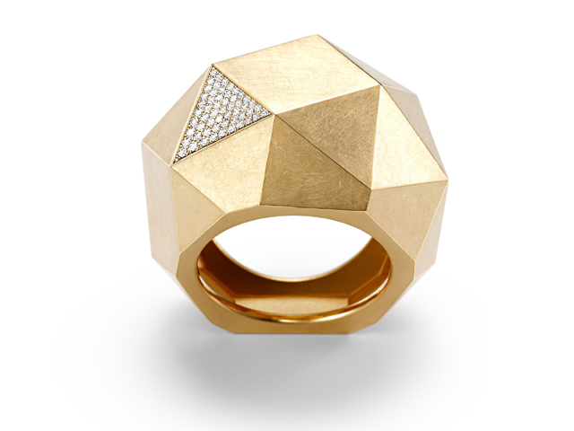 Kristallit Damenring Pavée Classic Yellow