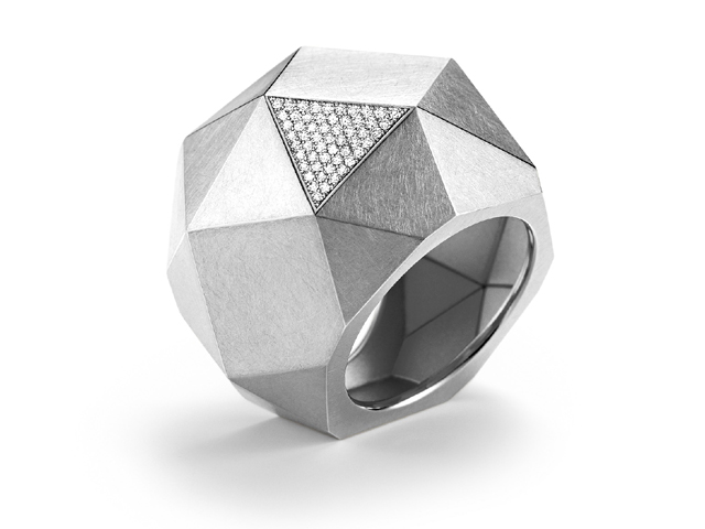 Kristallit Damenring Pavée Platin