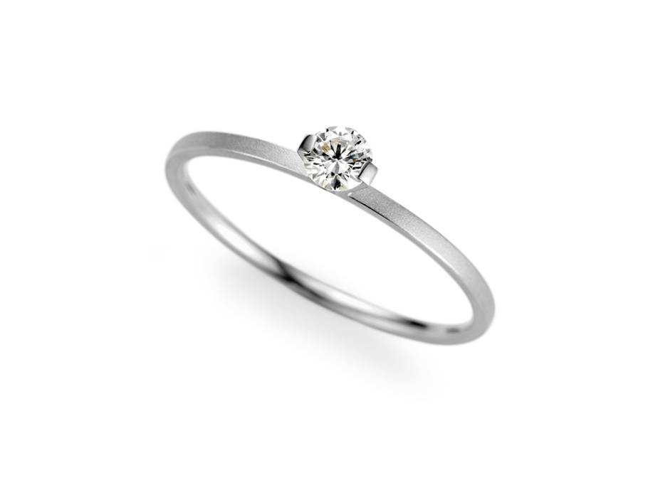 Princess Ring mit Krappenfassung 1,2mm  Platin 0,23ct TW vsi
