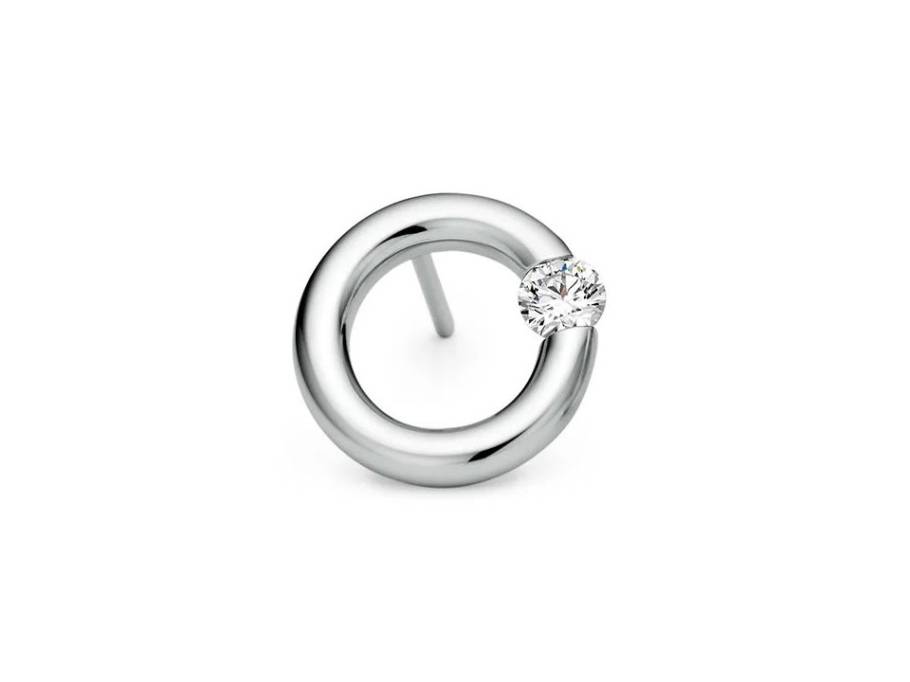  Spannring Stick-Pin 12mm Platin 0,16 ct 
