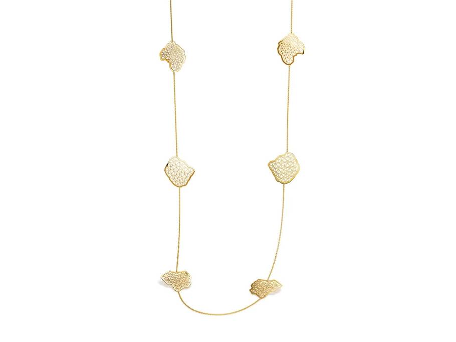 Topia Vision Collier 750/- Classic  Yellow poliert mit Topia Elementen 100cm