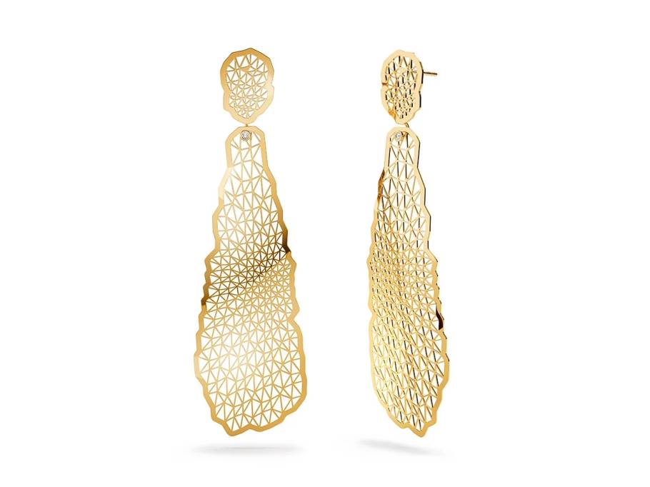 Topia Vision Ohrhänger Tropfen 750/- Classic  Yellow poliert mit Brillanten