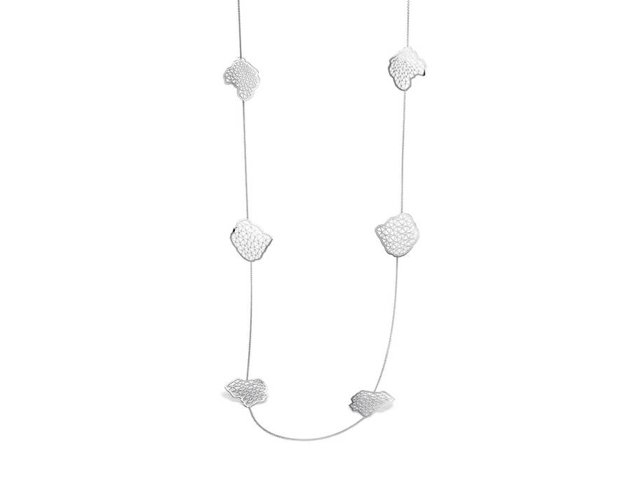 Topia Vision Collier 950/- Platinum poliert mit Topia Elementen 100cm