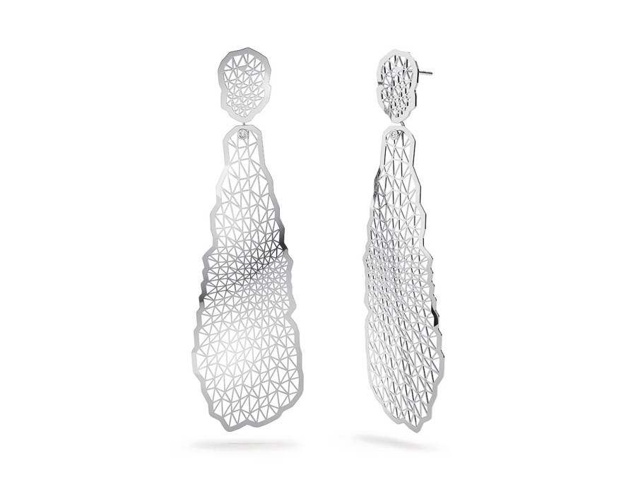 Topia Vision Ohrhänger Tropfen 950/- Platinum poliert mit Brillanten