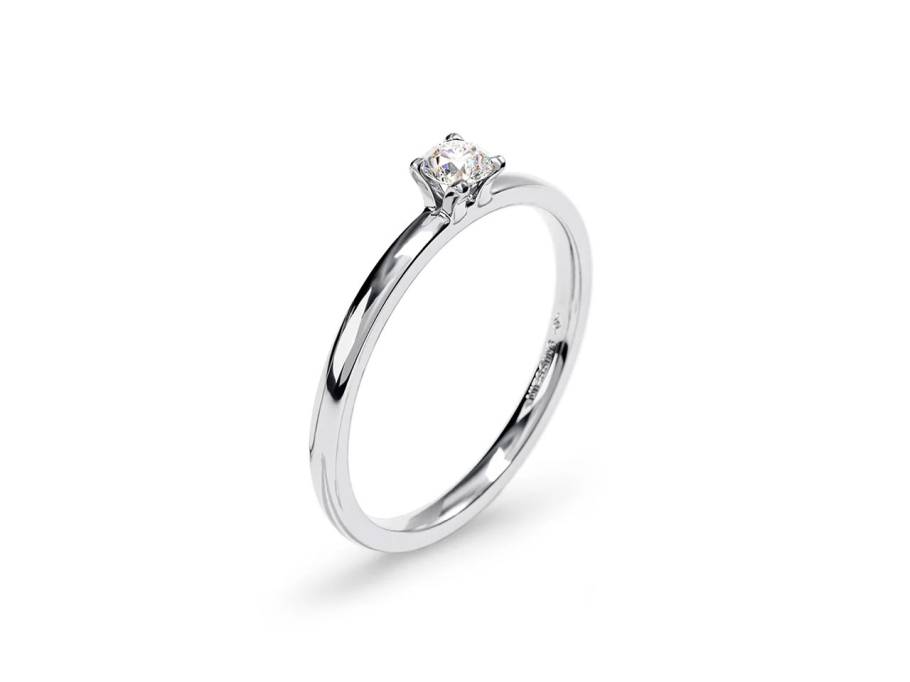 Amatis Ring mit Krappenfassung 1,6mm Platin 0,14ct W si