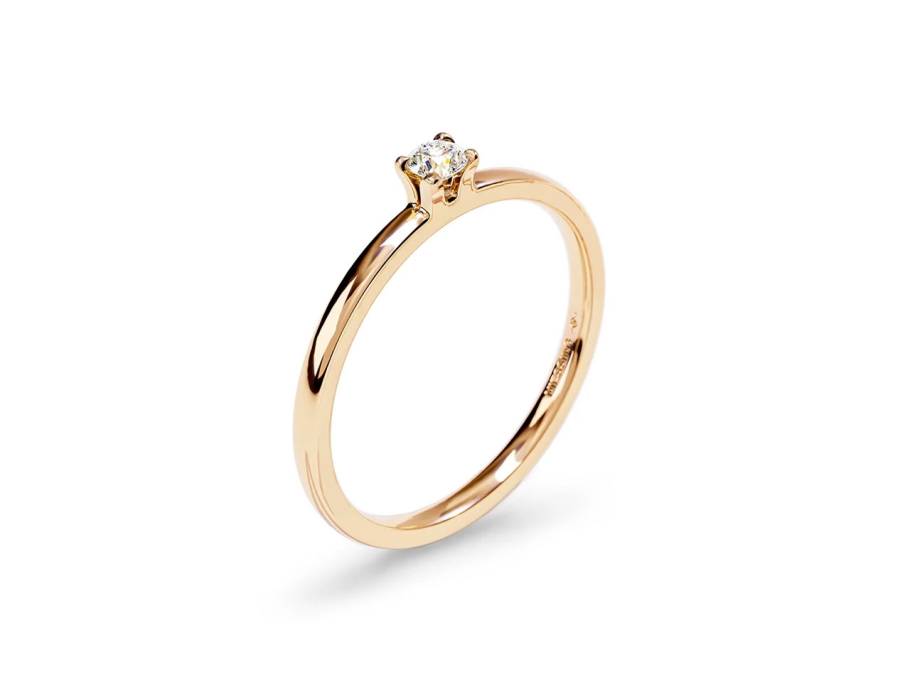 Amatis Ring mit Krappenfassung 1,5mm Roségold 0,08ct W si