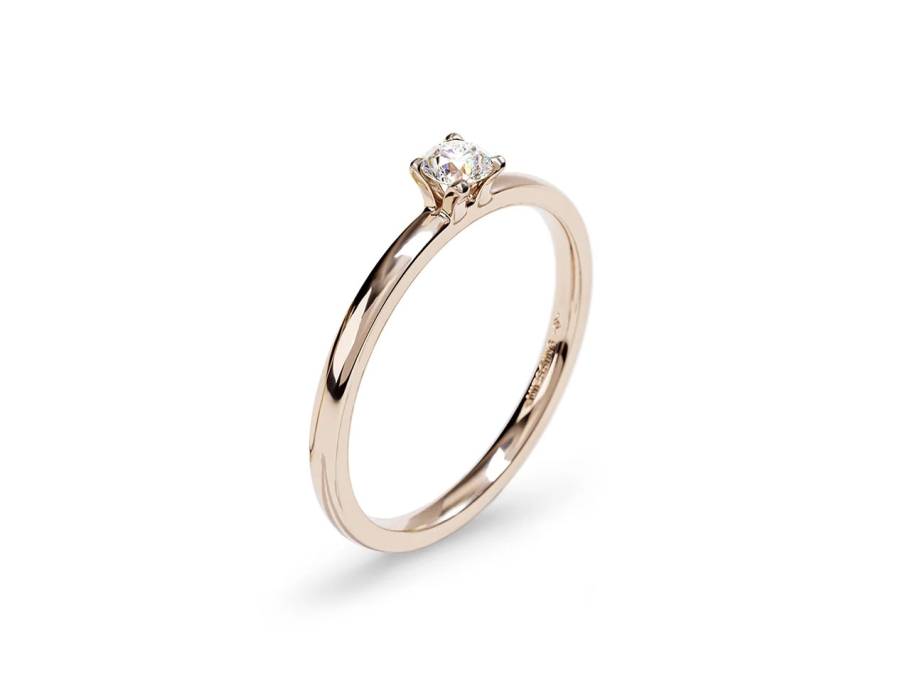 Amatis Ring mit Krappenfassung 1,6mm Rosewood 0,14ct W si