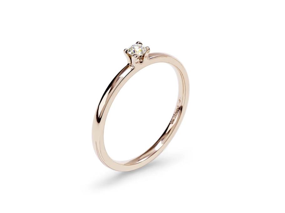 Amatis Ring mit Krappenfassung 1,5mm Rosewood 0,08ct W si