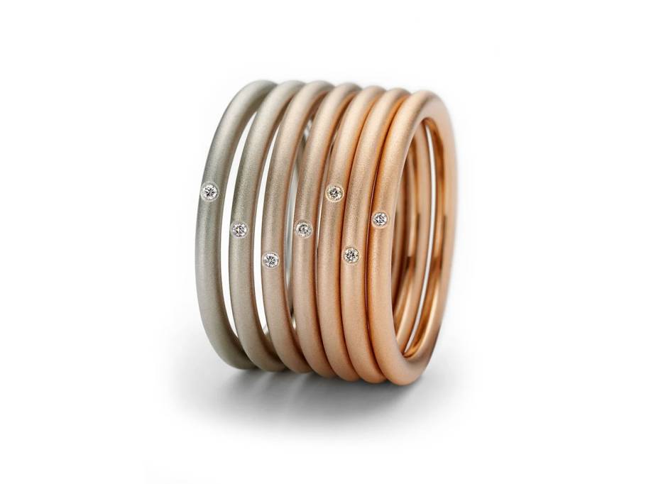 Aura Farbringe rot-grau mit Brillant