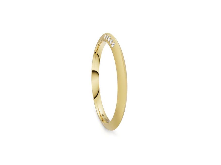 Farbringe Dreieck Classic Yellow mit Brillanten 0,025ct