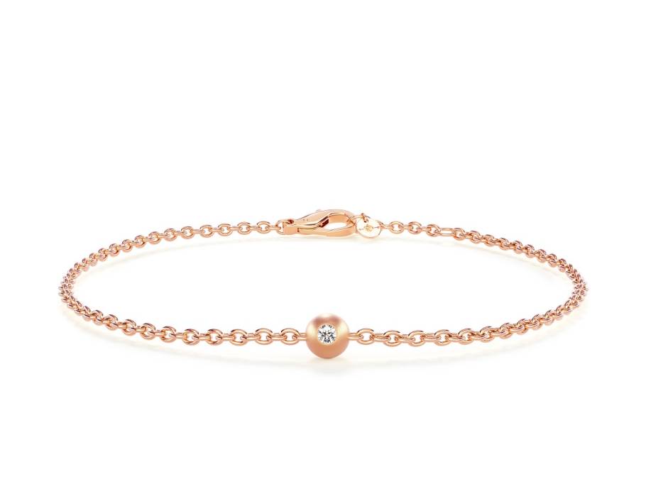 Kugel Armband Classic Red 16cm mit Brillant 0,025ct 