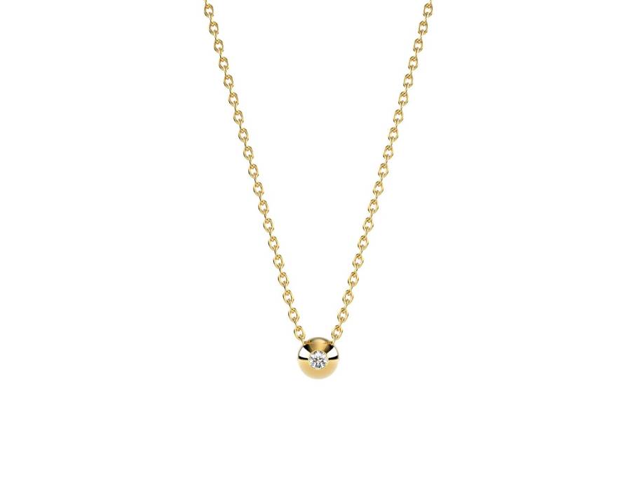 Kugel Collier Classic Yellow 45cm mit Brillant 0,025ct 