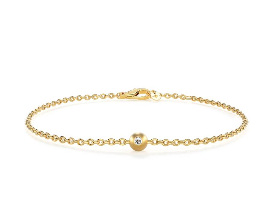 Kugel Armband Classic Yellow 16cm mit Brillant 0,025ct 