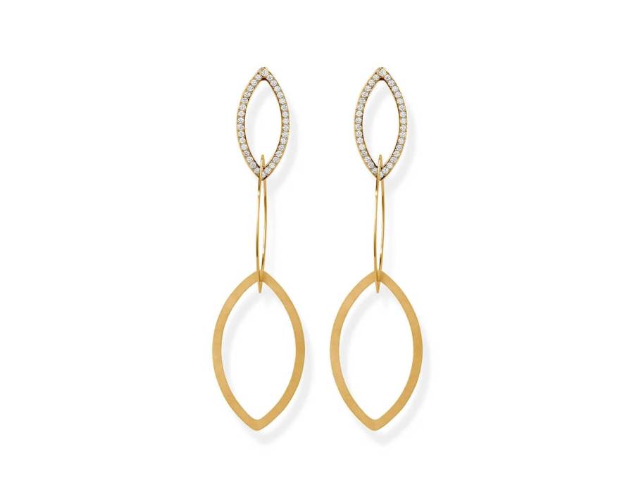 Quinta Navette Gelbgold Classic Yellow 80mm mit Brillanten