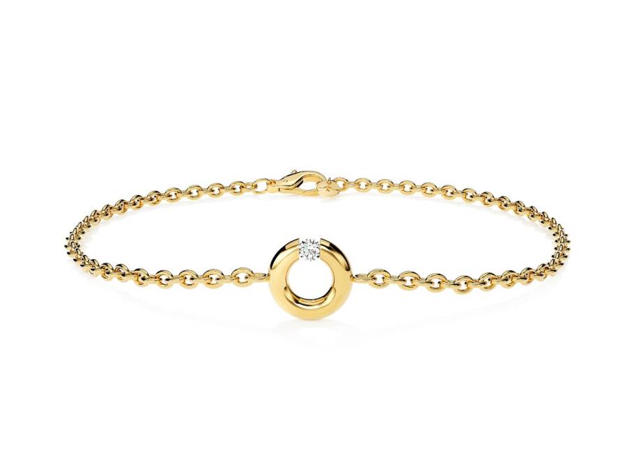 Spannring Armband Classic Yellow 16cm mit Brillant 0,050ct 