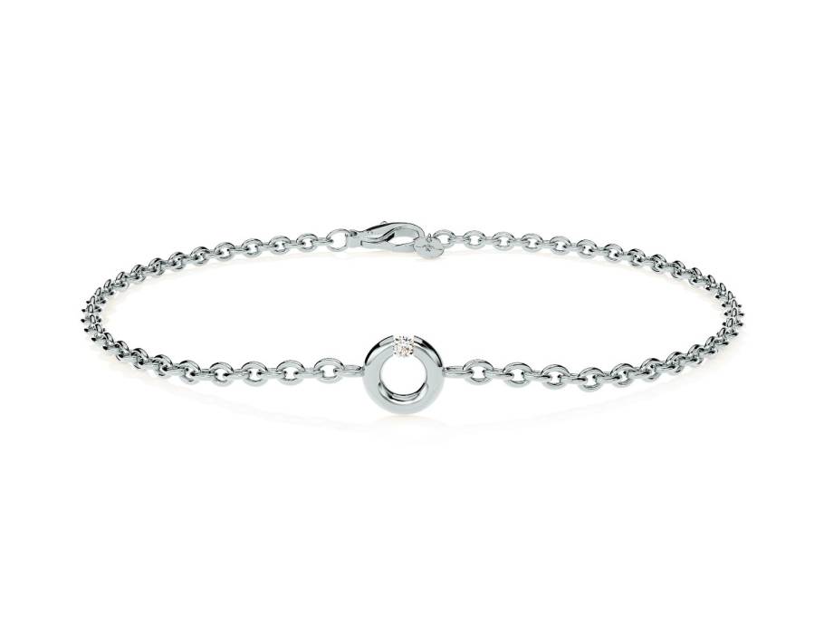 Spannring Armband Platin 16cm mit Brillant 0,030ct 
