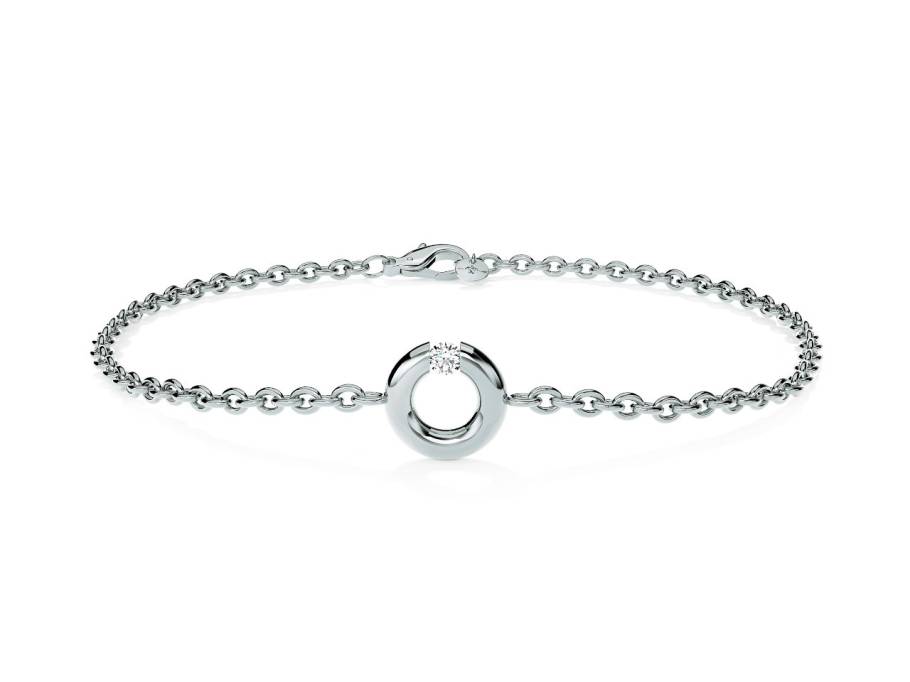 Spannring Armband Platin 16cm mit Brillant 0,050ct 