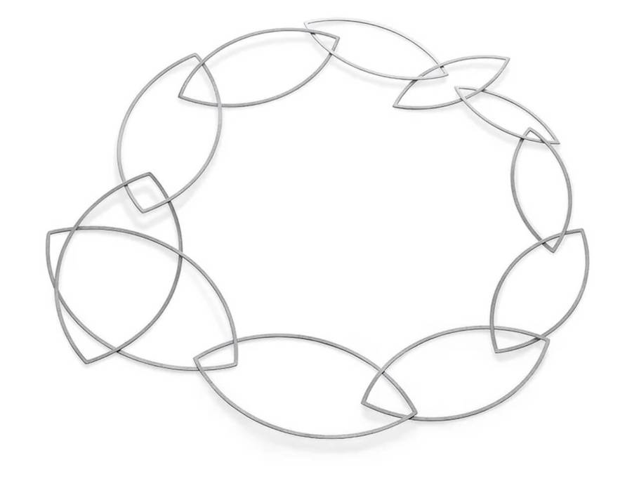  Collier Spitzbogenkette  Platin